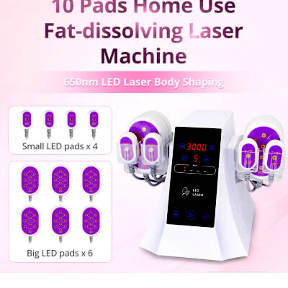10 Pads 5MW 635NM 650NM Led Light Body Slimming Body Contouring Spa Machine Home